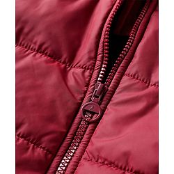 Pine Kids Woven Full Sleeves Solid Coloured Padded Hooded Jacket With Belt - Maroon