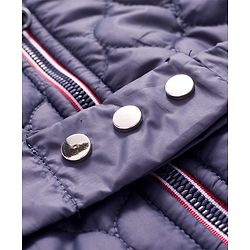 Pine Kids Woven Full Sleeves Solid Color Hooded Quilted Jacket - Navy Blue