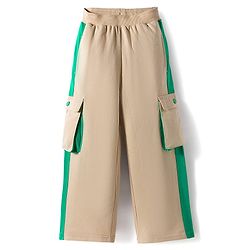Pine Kids Cotton Knit Full Length Track Pant - Off White