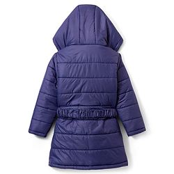 Pine Kids Woven Full Sleeves Solid Color Hooded Padded Jacket - Navy Blue