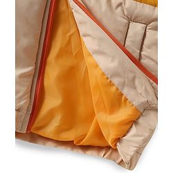 Pine Kids Woven Full Sleeves Padded Hooded Jacket With Cut & Sew Design - Yellow