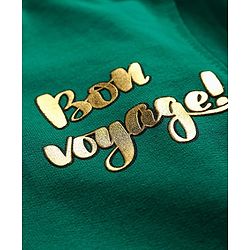 Pine Kids Cotton Knit Full Sleeves Sweatshirt Dress With Text Print - Dark Green