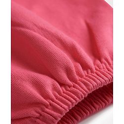 Pine Kids Cotton Knit Full Sleeves Winter Sweatshirt Dress With Cut & Sew Design - Dark Pink