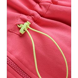 Pine Kids Cotton Knit Full Sleeves Winter Sweatshirt Dress With Cut & Sew Design - Dark Pink