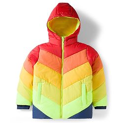 Pine Kids Woven Full Sleeves Solid Color Block Hooded Padded Jacket - Multicolor