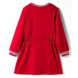 Pine Kids Cotton Knit Full Sleeves Winter Sweatshirt Dress With Believe in Yourself Text Print - Red