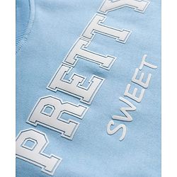 Pine Kids Cotton Knit Full Sleeves Frock With Floral Print - Light Blue