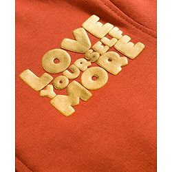 Pine Kids Cotton Knit Full Sleeves Sweatshirt Dress With Text Foil Print - Red