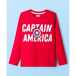 Pine Kids Marvel Single Jersey Knit Full Sleeves T-Shirts with Avengers Captain America Graphic Pack of 3 - White Blue & Red