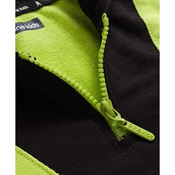 Pine Kids Full Sleeves Hooded Sweatshirt With Win Game Play Text & Kangaroo Pockets - Limegreen