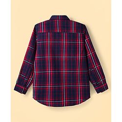 Pine Kids Cotton Woven Full Sleeves Check Shirt with Inner T-Shirt - Red & White