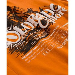 Pine Kids Knit Full Sleeves Hooded Sweatshirts With Colorado Text Print - Orange