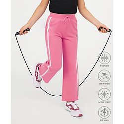 Pine active Full Length Super Stretch Track Pant with Tape Detailing - Pink