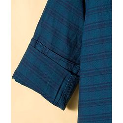 Pine Kids Cotton Woven Full Sleeves Checks Shirt with T-Shirt - Dark Green