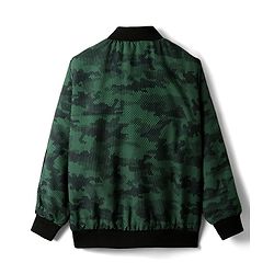 Pine Active Woven Full Sleeve Jacket with Abstract Print - Green