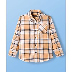 Pine Kids Cotton Woven Full Sleeves Checks Shirt With T-Shirt - Multicolour