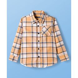 Pine Kids Cotton Woven Full Sleeves Checks Shirt With T-Shirt - Multicolour