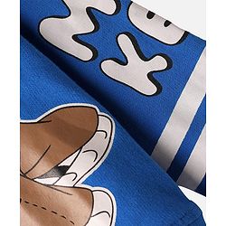 Pine Kids Disney Terry Knit Drop Shoulder Full Sleeves Oversized Hooded Sweatshirt With Mickey & Friends Graphics - Blue