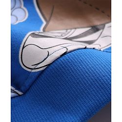 Pine Kids Disney Terry Knit Drop Shoulder Full Sleeves Oversized Hooded Sweatshirt With Mickey & Friends Graphics - Blue