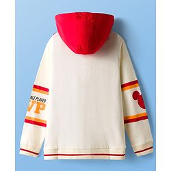 Pine Kids Disney Fleece Knit Full Sleeves Hooded Sweatshirt With Mickey & Friends Graphics & Thread Overlock Detailing - Multicolor