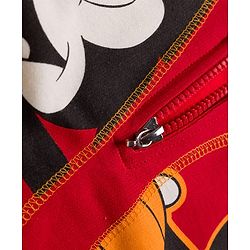 Pine Kids Disney Fleece Knit Full Sleeves Hooded Sweatshirt With Mickey & Friends Graphics & Thread Overlock Detailing - Multicolor