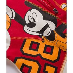 Pine Kids Disney Fleece Knit Full Sleeves Hooded Sweatshirt With Mickey & Friends Graphics & Thread Overlock Detailing - Multicolor