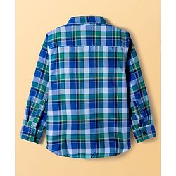Pine Kids Cotton Woven Full Sleeves Checks Shirt With Printed T-Shirt - Navy Blue