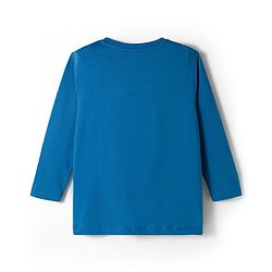 Pine Kids Cotton Knit Full Sleeves T-Shirt With Sky High Text Print - Blue