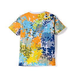 Pine Kids Cotton Knit Half Sleeves T-Shirt with Abstract Print - Multicolor