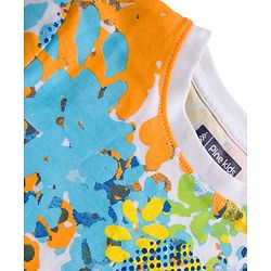 Pine Kids Cotton Knit Half Sleeves T-Shirt with Abstract Print - Multicolor