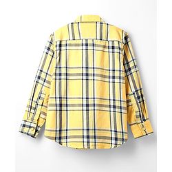 Pine Kids Cotton Woven Full Sleeves Checkered Shirt With T-Shirt - Yellow