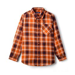 Pine Kids Cotton Woven Full Sleeves Checks Shirt With Text Print T-Shirt  - Orange