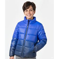 Pine Kids Woven Full Sleeves Padded Jacket with Ombre Print - Blue