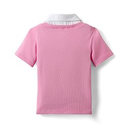 Pine Kids Cotton Knit Half Sleeves Solid Color Collar Top - Purple