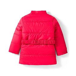 Pine Kids Woven Full Sleeves Solid Color Padded Jacket with Detachable Hood - Red
