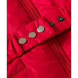 Pine Kids Woven Full Sleeves Solid Color Padded Jacket with Detachable Hood - Red