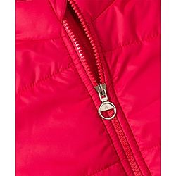 Pine Kids Woven Full Sleeves Solid Color Padded Jacket with Detachable Hood - Red