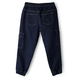 Pine Kids Denim Woven Full Length Washed Jeans - Navy Blue