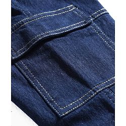 Pine Kids Denim Woven Full Length Washed Jeans - Navy Blue
