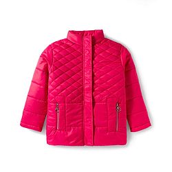 Pine Kids Woven Full Sleeves High Neck Solid Quilted Jacket - Red