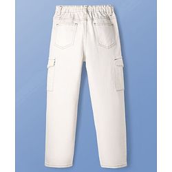 Pine Kids Denim Woven Full Length Washed Jeans - White