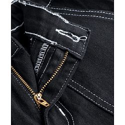 Pine Kids Denim Woven Full Length Washed Jeans - Black