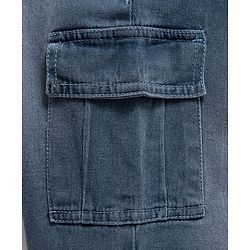 Pine Kids Denim Woven Full Length Washed Jeans With Pocket - Blue