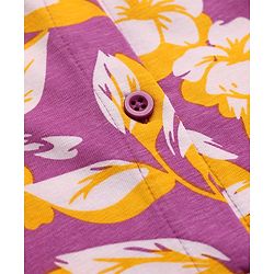 Pine Kids Sleeveless Floral Printed Top With Collar Neck - Pink