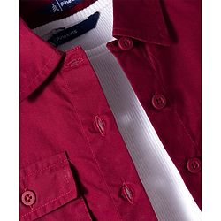 Pine Kids Cotton Woven Half Sleeves Solid Color Shrug with Pockets & Top - Wine & White