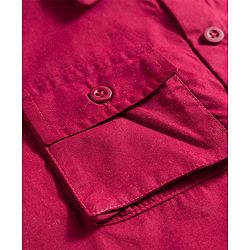 Pine Kids Cotton Woven Half Sleeves Solid Color Shrug with Pockets & Top - Wine & White