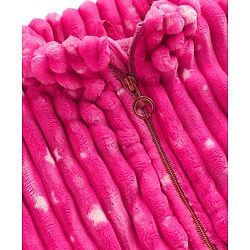 Pine Kids Woven Full Sleeves Winter Jacket With Star Print - Dark Pink