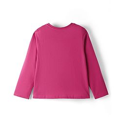 Pine Kids Disney Single Jersey Knit Full Sleeve Night Suit with Elsa Graphics - Dark Pink