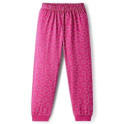 Pine Kids Disney Single Jersey Knit Full Sleeve Night Suit with Elsa Graphics - Dark Pink