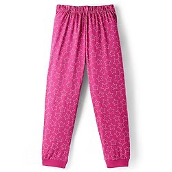 Pine Kids Disney Single Jersey Knit Full Sleeve Night Suit with Elsa Graphics - Dark Pink